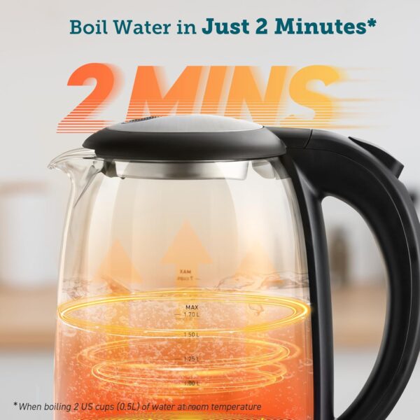 Electric Kettle, No Plastic Filter & Spout, Stainless Steel Inner Lid - Image 4