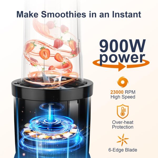KOIOS Smoothie Blender, 900W Personal Blender for Shakes - Image 4