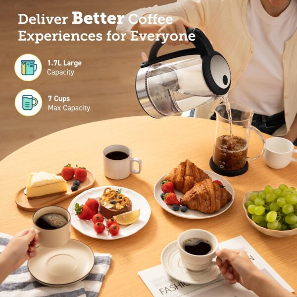 Electric Kettle, No Plastic Filter & Spout, Stainless Steel Inner Lid - Image 2