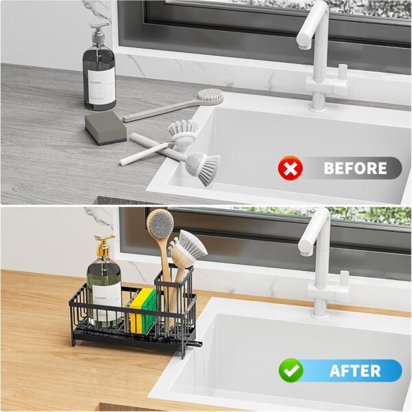 Black Sponge Holder for Kitchen Sink, - Image 3