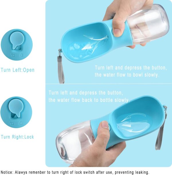 Dog Water Bottle with Food Container, Travel Puppy Water Bowl, Portable Pet Dispenser, Dog Stuff Accessories Items - Image 2