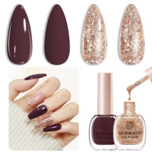 Dry Nail Polish Kits Fall Long Lasting French Tip Nail Polish Natural Manicure Diy Home Gift for Girls