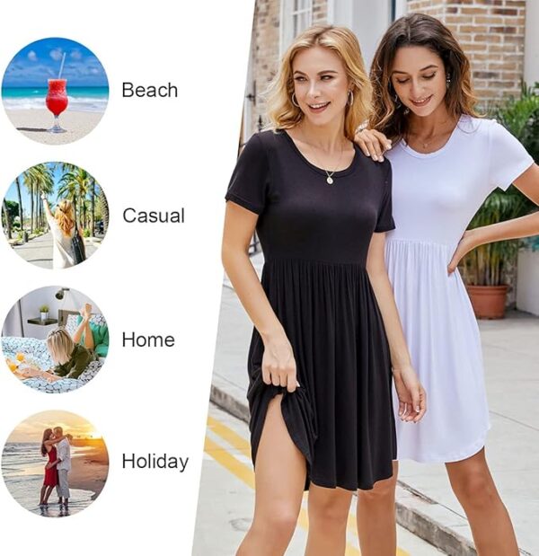 LONGYUAN Women's Casual Dresses 2025 Summer Short Sleeve Dress - Image 3