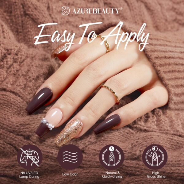Dry Nail Polish Kits Fall Long Lasting French Tip Nail Polish Natural Manicure Diy Home Gift for Girls - Image 2